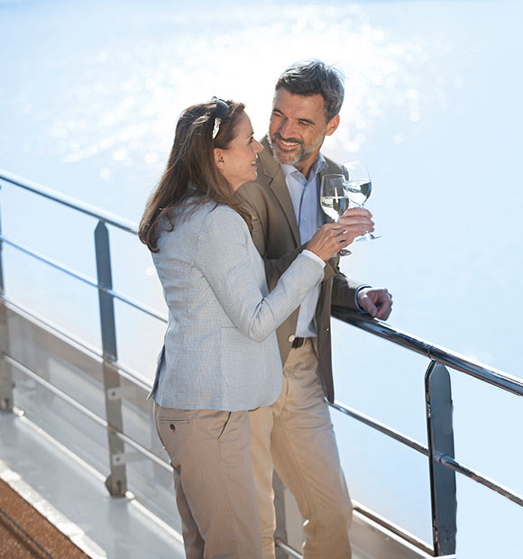 Couple on-board Emerald Waterways River Cruise